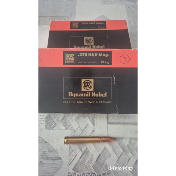 Boite 20 Balles RWS KS calibre 375 H&H Ench�res 1 euros sans prix de r�serve