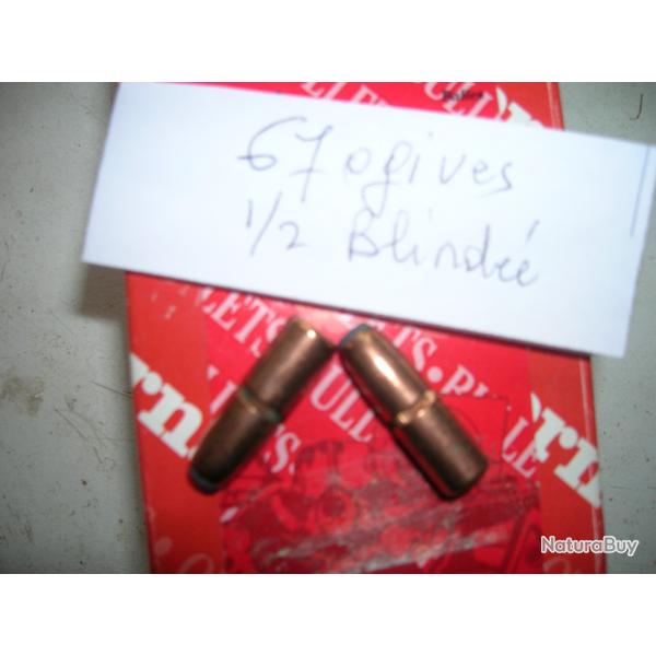 Ogives Hornady calibre 308 en 170 grs 1/2 blind�e