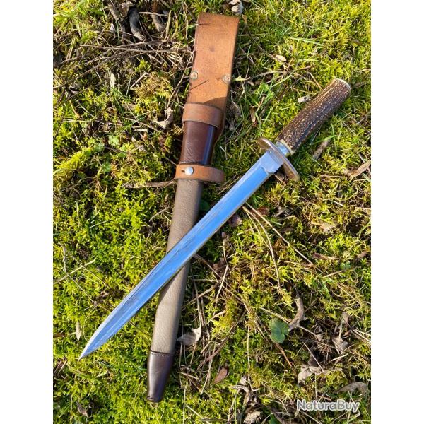 Forte dague de chasse Fran�aise ancienne de collection circa 1890