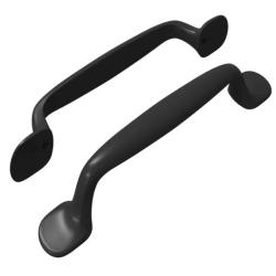 Poign&eacute;e meuble aluminium noir 130x19,4x22,3 mm finition mate ergonomique