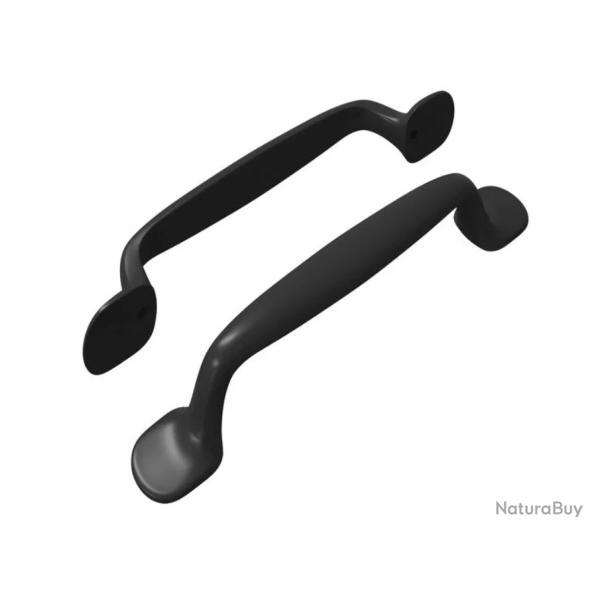 Poign�e meuble aluminium noir 130x19,4x22,3 mm finition mate ergonomique