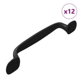 Poign&eacute;e meuble aluminium noir 130x19,4x22,3 mm finition mate ergonomique lot de 12