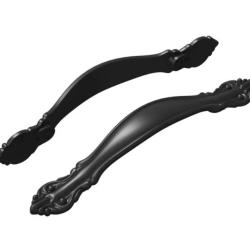 Poign&eacute;e meuble alliage zinc noir 143x19,2x20 mm design arc