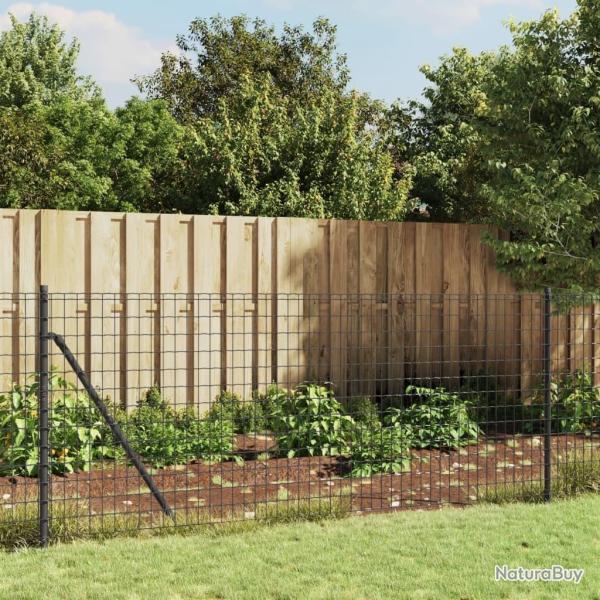 Cl�ture en treillis m�tallique et ancrage anthracite 1,1x25 m