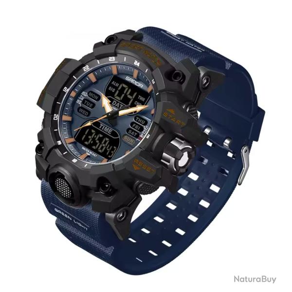 ENCHERE 1 EURO ...Montre �lectronique Sport pour hommes Coloris Bleu
