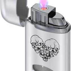 Briquet Temp&ecirc;te Gaz Rechargeable - Jet Flamme (Gaz Non Inclus)