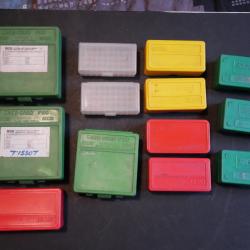 lot de boites de stockage munitions calibre 38/357, 45/44mag