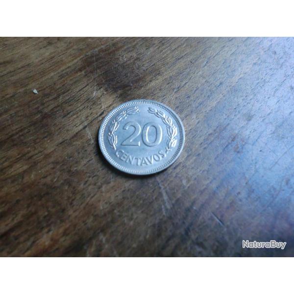 monnaie r�publica de l'escuador 20 centavos 1974