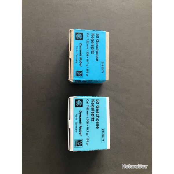 OGIVES RWS KS 308  165 GRAINS