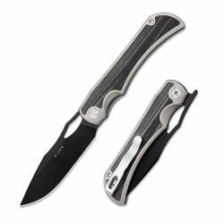 Couteau Kizer Allure Lame Acier S45VN Manche Titane & Micarta Noir Liner Lock Ki4763LDA2