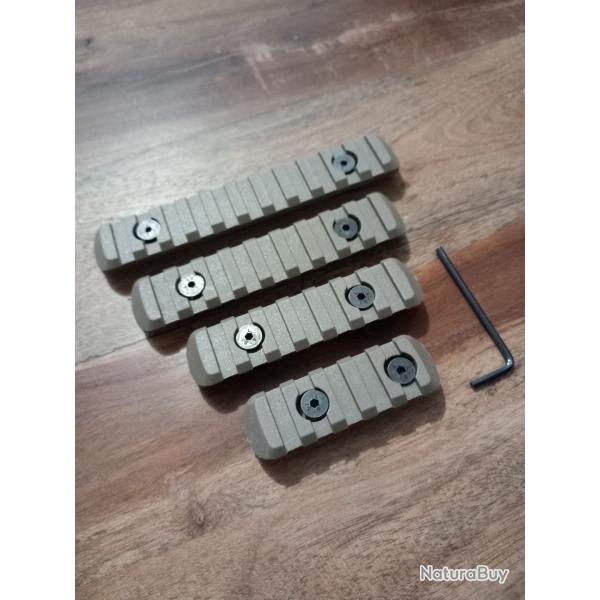 Lot 4 rails picatinny pour syst�me M LOK T4e, kit CCK... COULEUR TAN