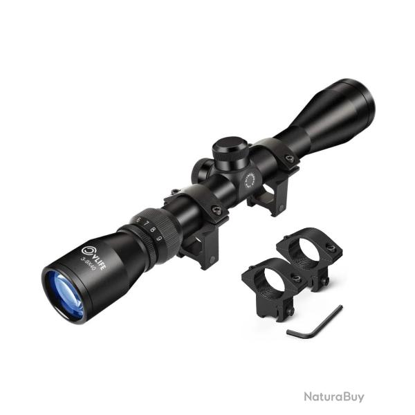 Lunette CVLife Foxspook 3-9x40 avec colliers 11mm pour queue d'aronde (R�ticule Crosshair R4)