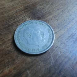 monnaie espagne fransisco franco  25 ptas 1957