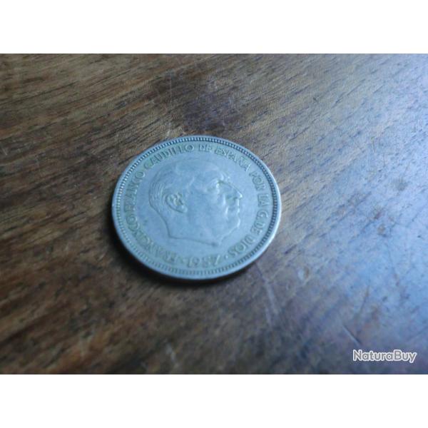 monnaie espagne fransisco franco  25 ptas 1957