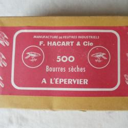 1Bo&icirc;te de 500 bourres s&egrave;ches " A L'EPERVIER " en calibre 20.