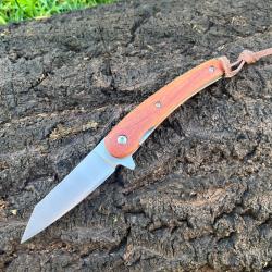 Couteau pliant D2 - Tanto modifi&eacute; - Palissandre - linerlock