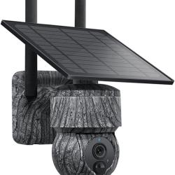 Cam&eacute;ra Surveillance 4MP 4G SIM Solaire PTZ 360&deg; Vision Nocturne D&eacute;tection Mouvement