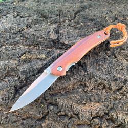 Couteau pliant D2 - Lame drop point - Manche palissandre - linerlock