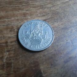 monnaie georges VI  one shilling 1951