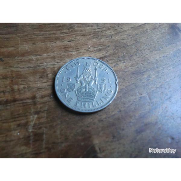 monnaie georges VI  one shilling 1951