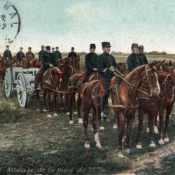 CPA -Artillerie - Attelage de la pi&egrave;ce de 75 m/m -N&deg;7336