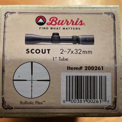 Lunette Scout Burris 2-7x32 Tube diam&egrave;tre 1" 25.4mm R&eacute;f&eacute;rence # 200261