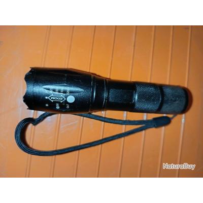 Lampe Torche LED Zoomable Shustar, Aluminium Noir, Ultra Puissante