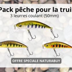Lot de 3 Leurres Coulants (50S) Haute Qualit&eacute; - Sp&eacute;cial Truite & Courant - 50mm 5g