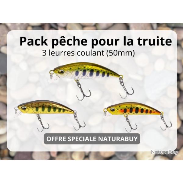 Lot de 3 Leurres Coulants (50S) Haute Qualit� - Sp�cial Truite & Courant - 50mm 5g