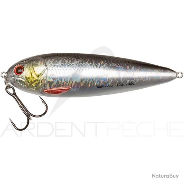 Cuiller ondulante ABU GARCIA Rattlin atom 12cm Silver roach