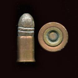 .440 Court - TRES RARE et ANCIENNE cartouche de revolver UK - amor&ccedil;age battery cup - &eacute;tui cuivre