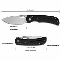 Couteau Miguron Moyarl Lame Acier 14C28N Manche Titane Noir PVD Crossbar Lock MGR621ABK