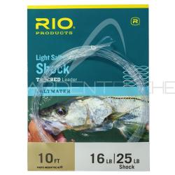 Bas de ligne RIO light saltwater shock tapered leader 16lb/25lb shock