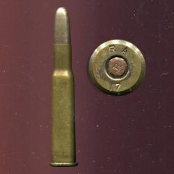 .30-40 Krag US - marquage militaire : RA 17 - balle nickel pointe arrondie - amorce cuivre marqu&eacute;e U