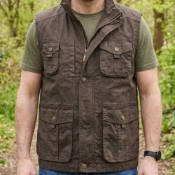 WINCHESTER WE1237 -- Gilet sans manches taupe : confort 100% coton et praticit&eacute; multipoches XL