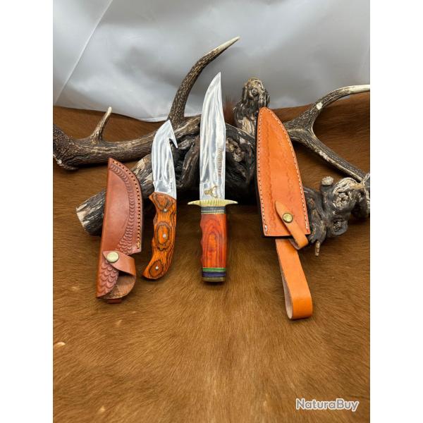 Set de couteaux "THE HUNTER": Couteau Bowie +Couteau a d�pecer ref N.CDH20