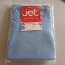 NEUF ----T Shirt  Homme JET  Sous Vetement Coton  XL Taille 5  sous blister col rond  couleur bleu