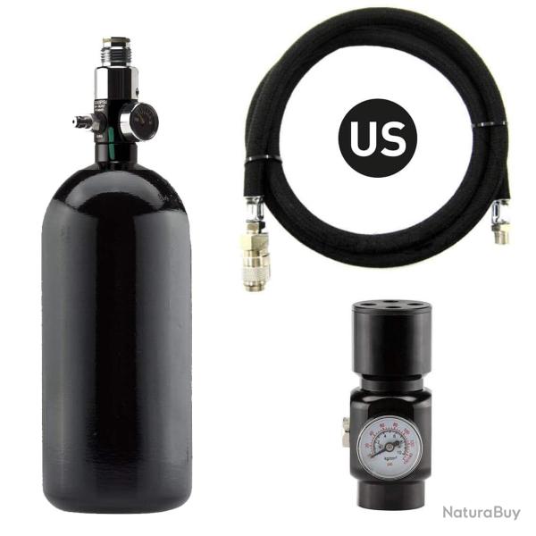 Pack complet US bouteille 0,8L + preset + r�gulateur HPA + ligne renforc�e US