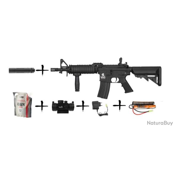 Pack de Noel replique AEG avec point rouge et silencieux  1J