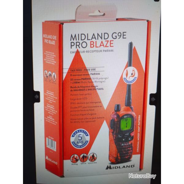 Talkie walkie Midland g9 pro blaze + oreillettes