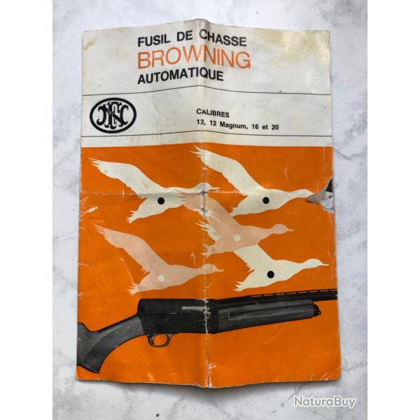 Notice fusil de chasse Browning automatique 3 ou 5 coups
