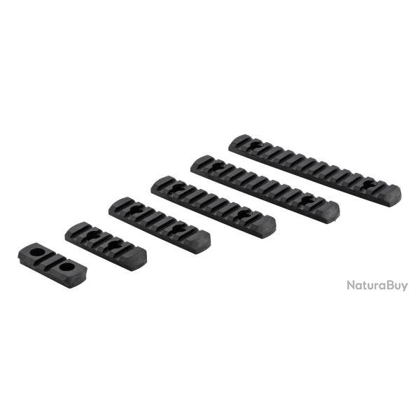 Set de 6 rails picatinny en polym�re compatible M-LOK - NOIR