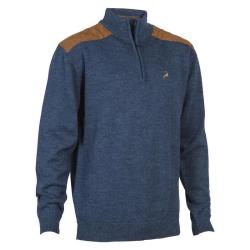 Pull de chasse Ligne Verney-Carron Fox zipp&eacute; - Bleu - 3XL
