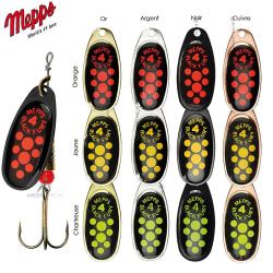 Cuiller MEPPS black furry n&deg;1 x1 noir points chartreuse