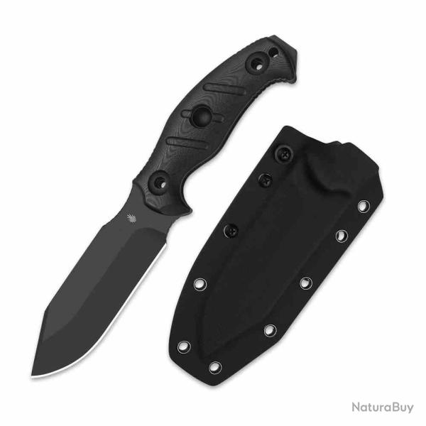 Couteau de Survie Kizer Sheepdog Survival Lame Acier 1095 Manche G10 Noir Etui kydex KI1105A3