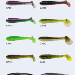 ESFISHING Leurre Souple 65mm 0.3gr pack de 3 pochettes de 10 leurres coloris au choix