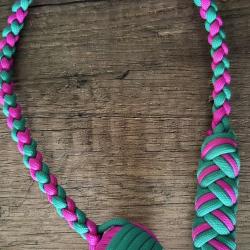 Monkey's Fist Bille Acier 25 mm Rose & Turquoise