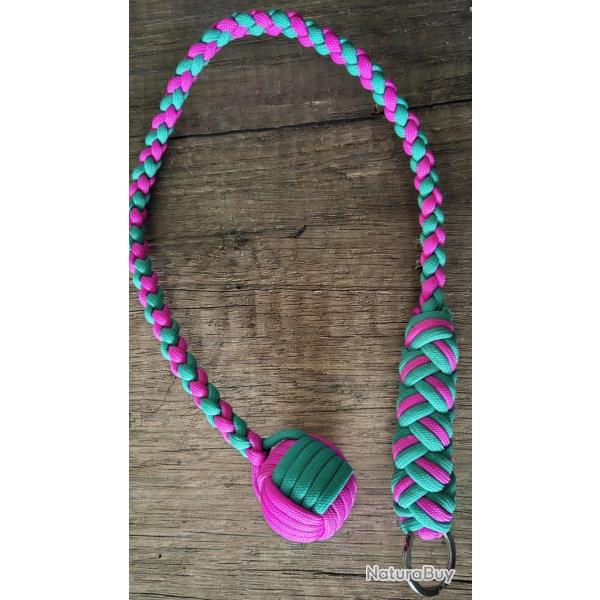 Monkey's Fist Bille Acier 25 mm Rose & Turquoise