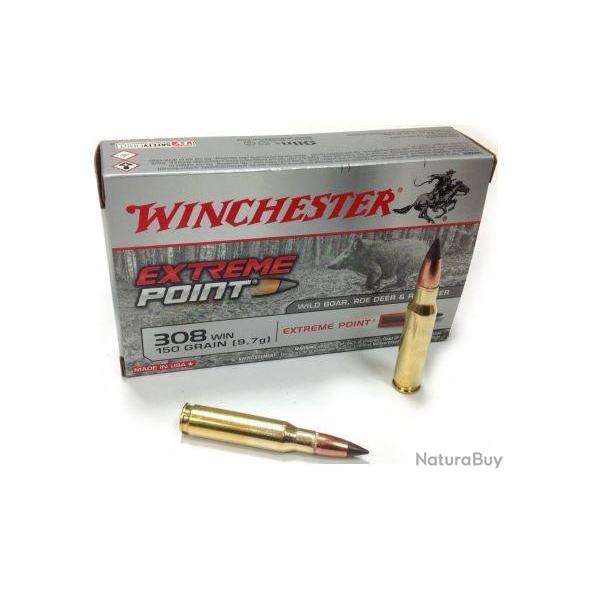 CARTOUCHES WINCHESTER 308 WIN - EXTREME POINT - 150 GR - BOITE DE 20 UNIT�S