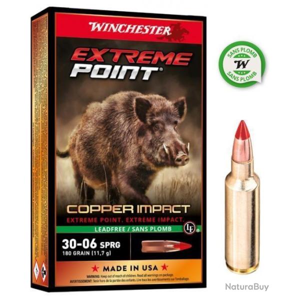 Cartouches WINCHESTER 30-06 SPRG Extreme Point - COPPER IMPACT - LEAD FREE 180GR X20